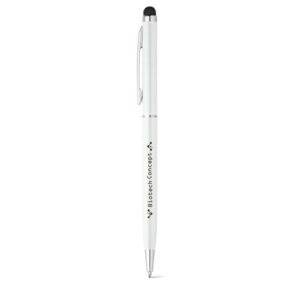 ZOE BK. Ball pen with touch tip in aluminium